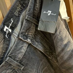 7 For All Mankind Black Relaxed Jeans with Lived-In Look